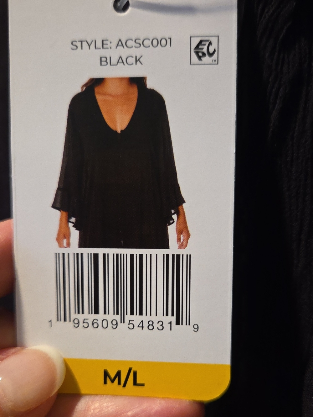 Anne Cole Black V-Neck Flowing Swim Cover  M/L